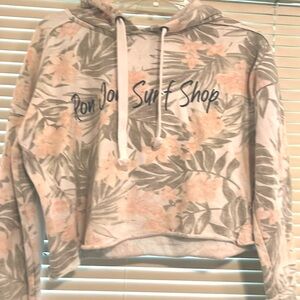 Ron Jon cropped hoodie - tropical pattern